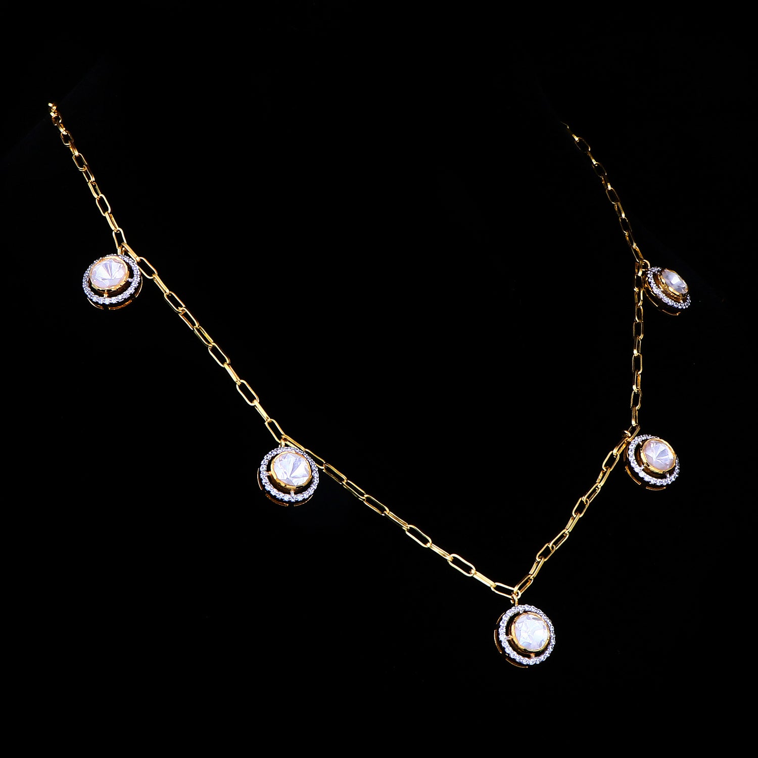 The Five-Halo Polki Chain