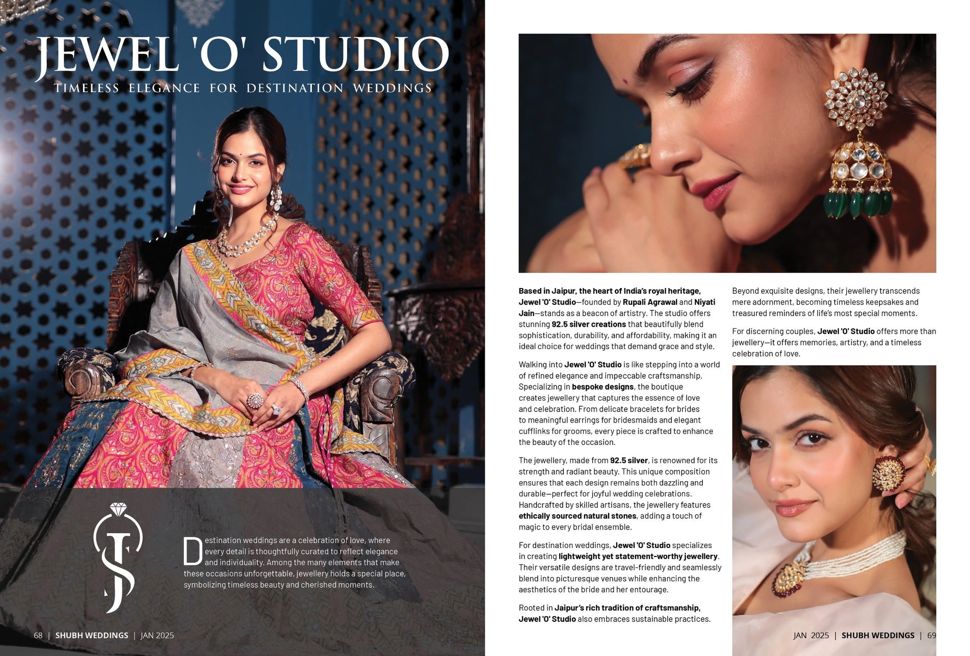 Jewel ‘O’ Studio featured in Shubh Weddings Magazine – January 2025 Edition