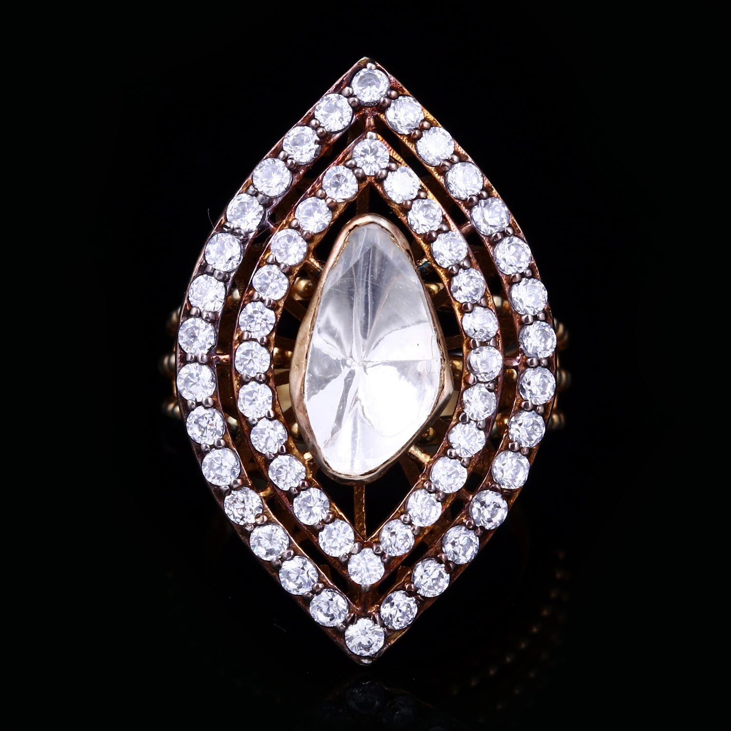Royal Marquise Polki Ring