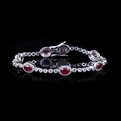 Ruby Halo Bracelet