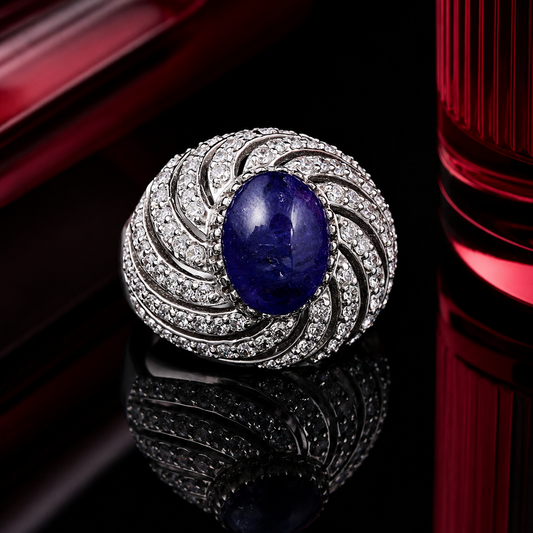 Tanzanite Swirl Ring