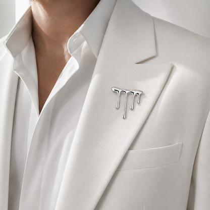 Flowing Silver Brooch