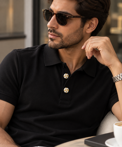 Golden Twist Button Cover