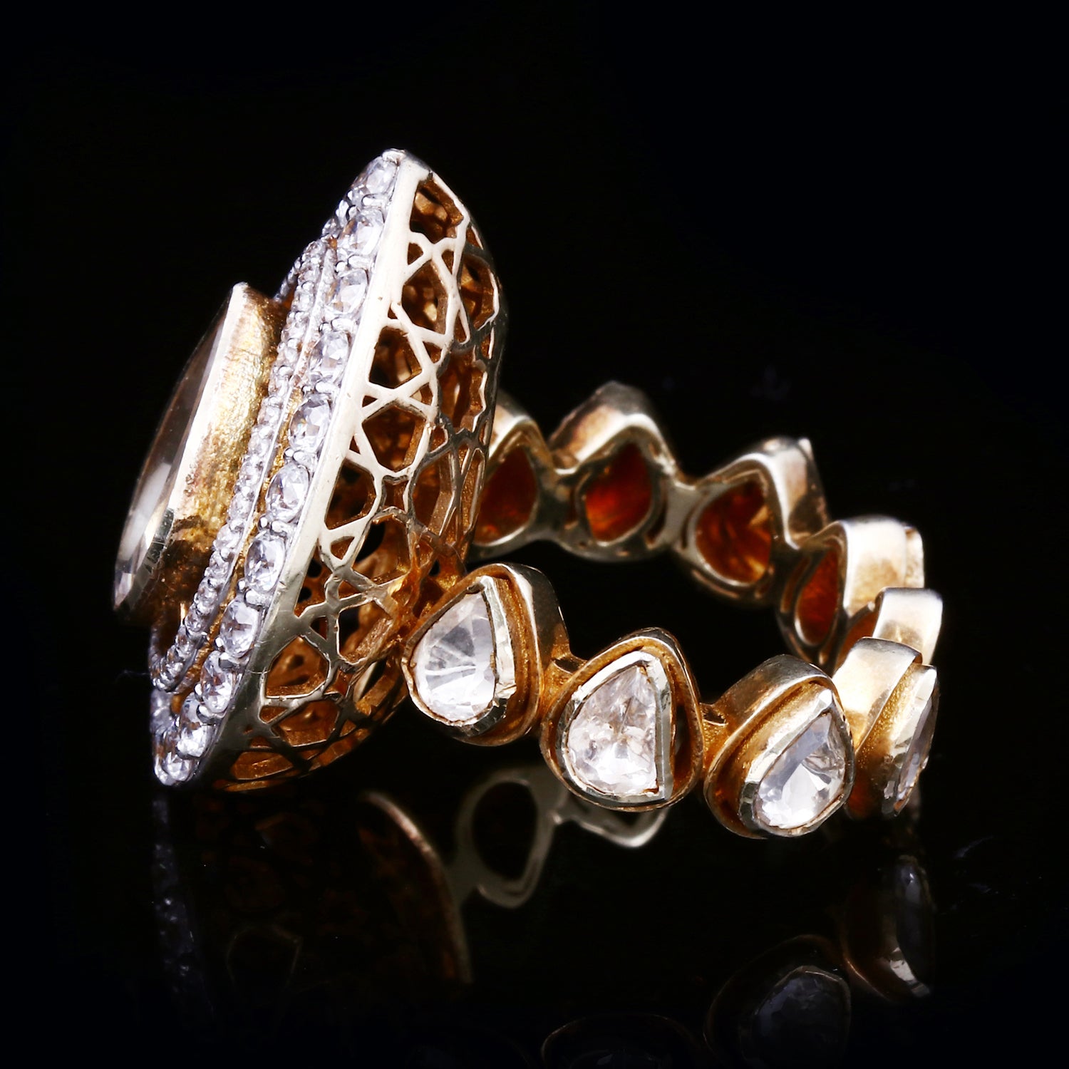 Maharani Polki (Pear shape) Ring