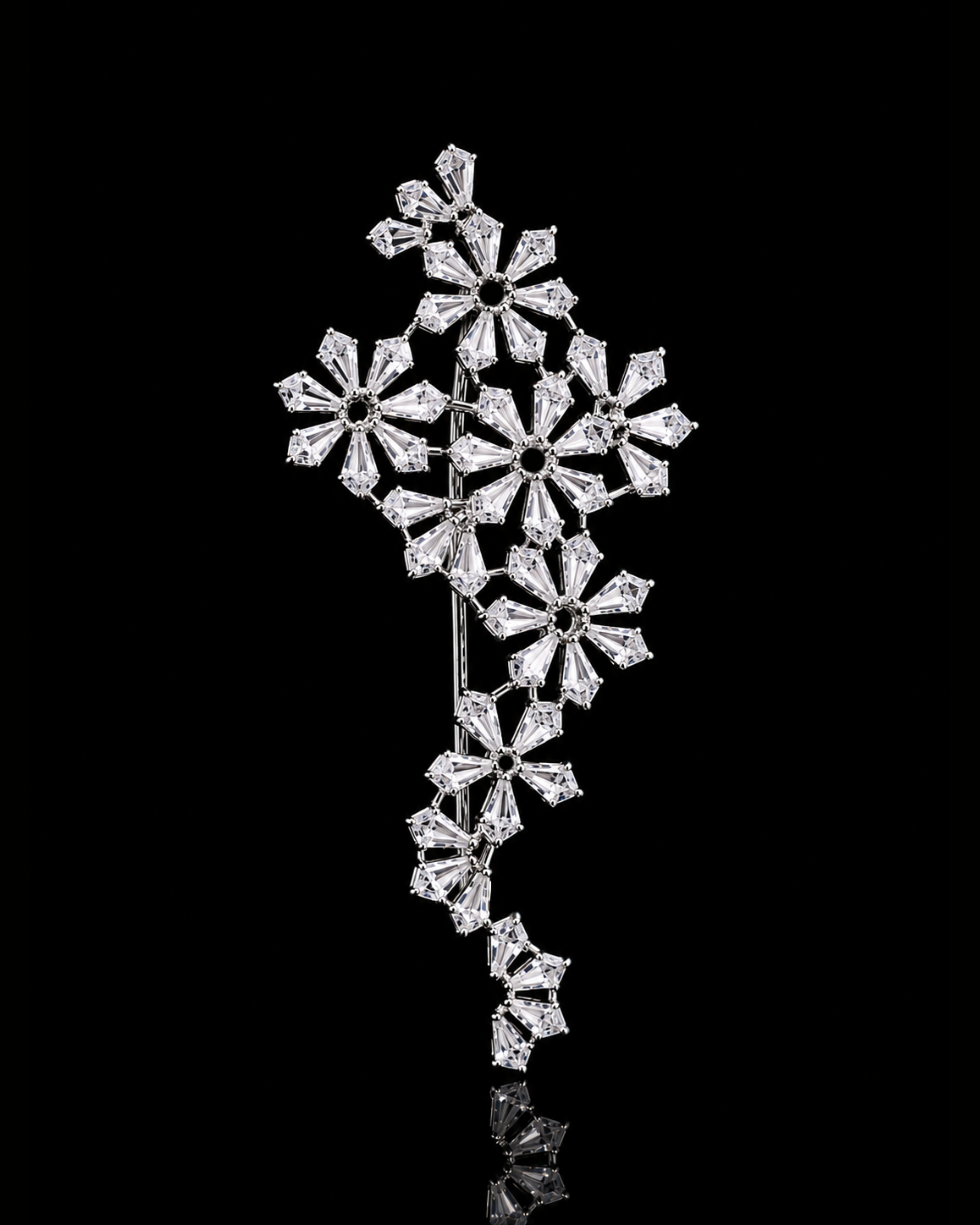 Asymmetrical Facets Brooch