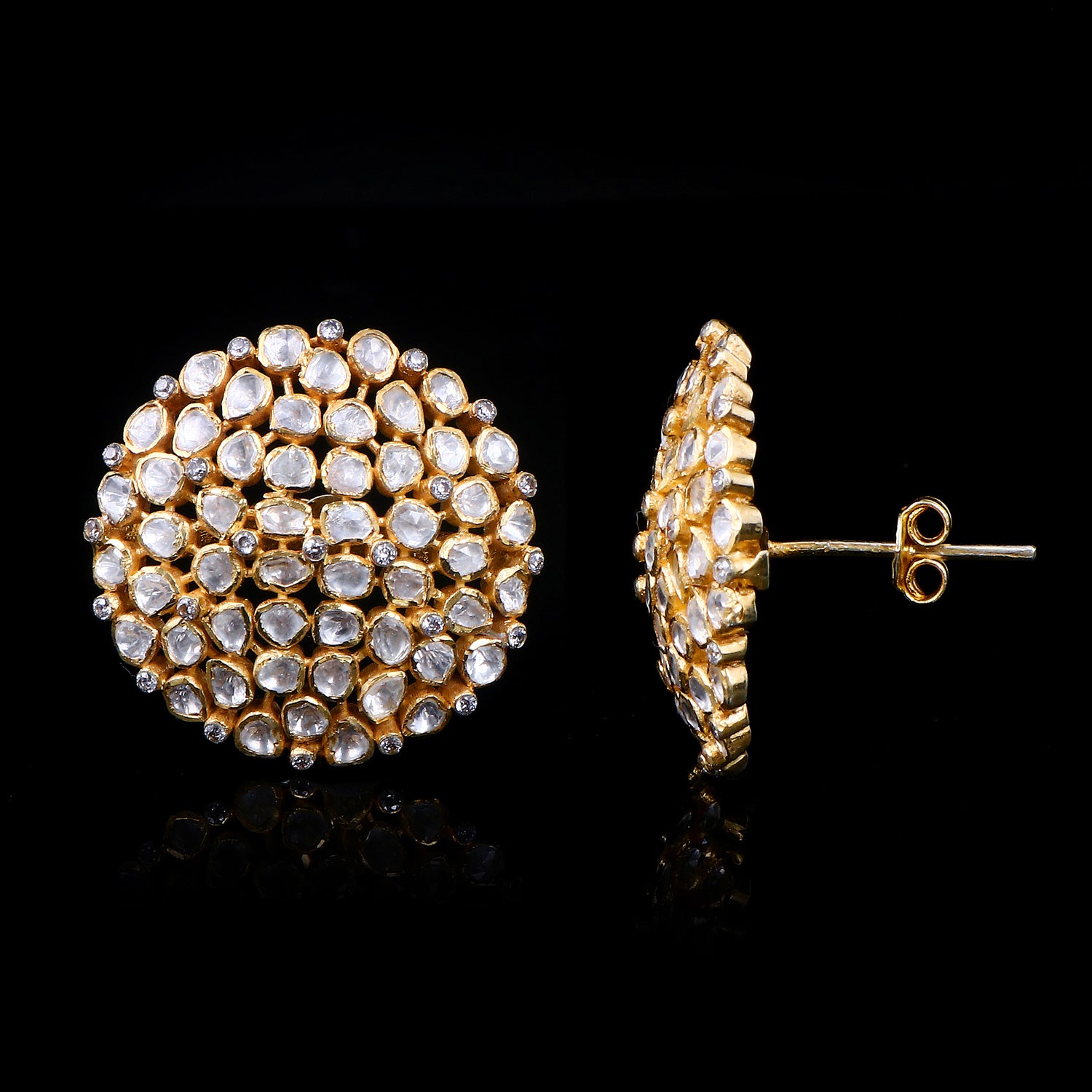 Polki Cluster Studs