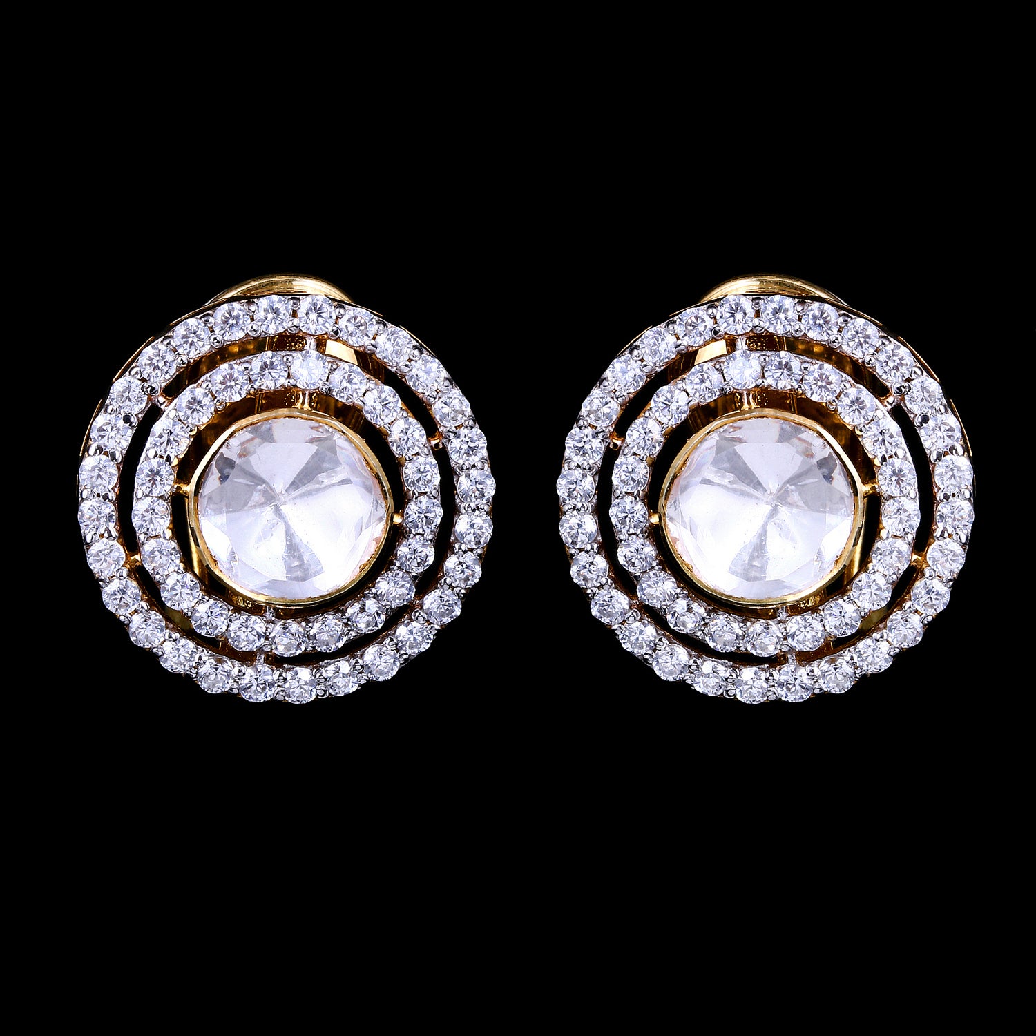 Double Halo Circle Studs