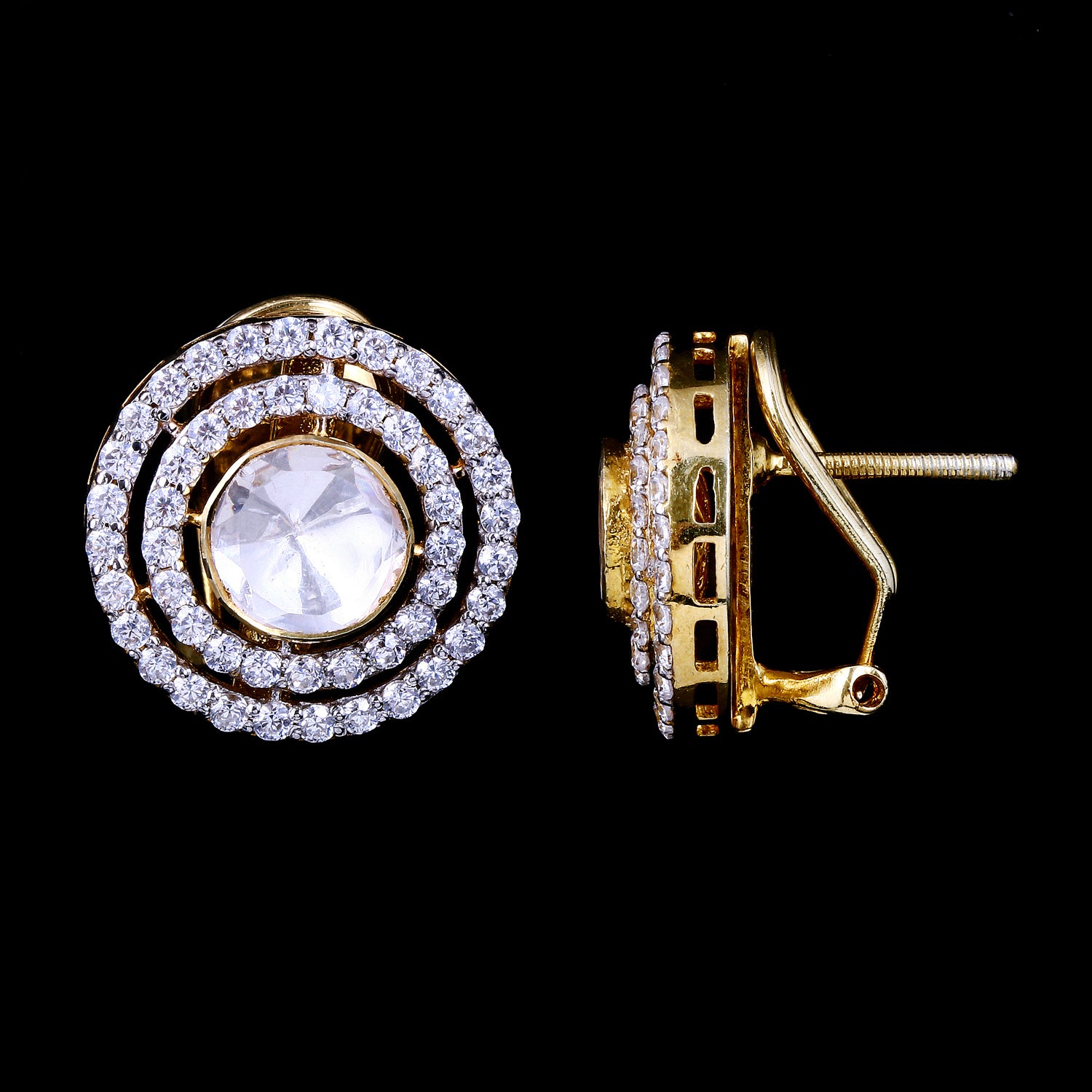 Double Halo Circle Studs