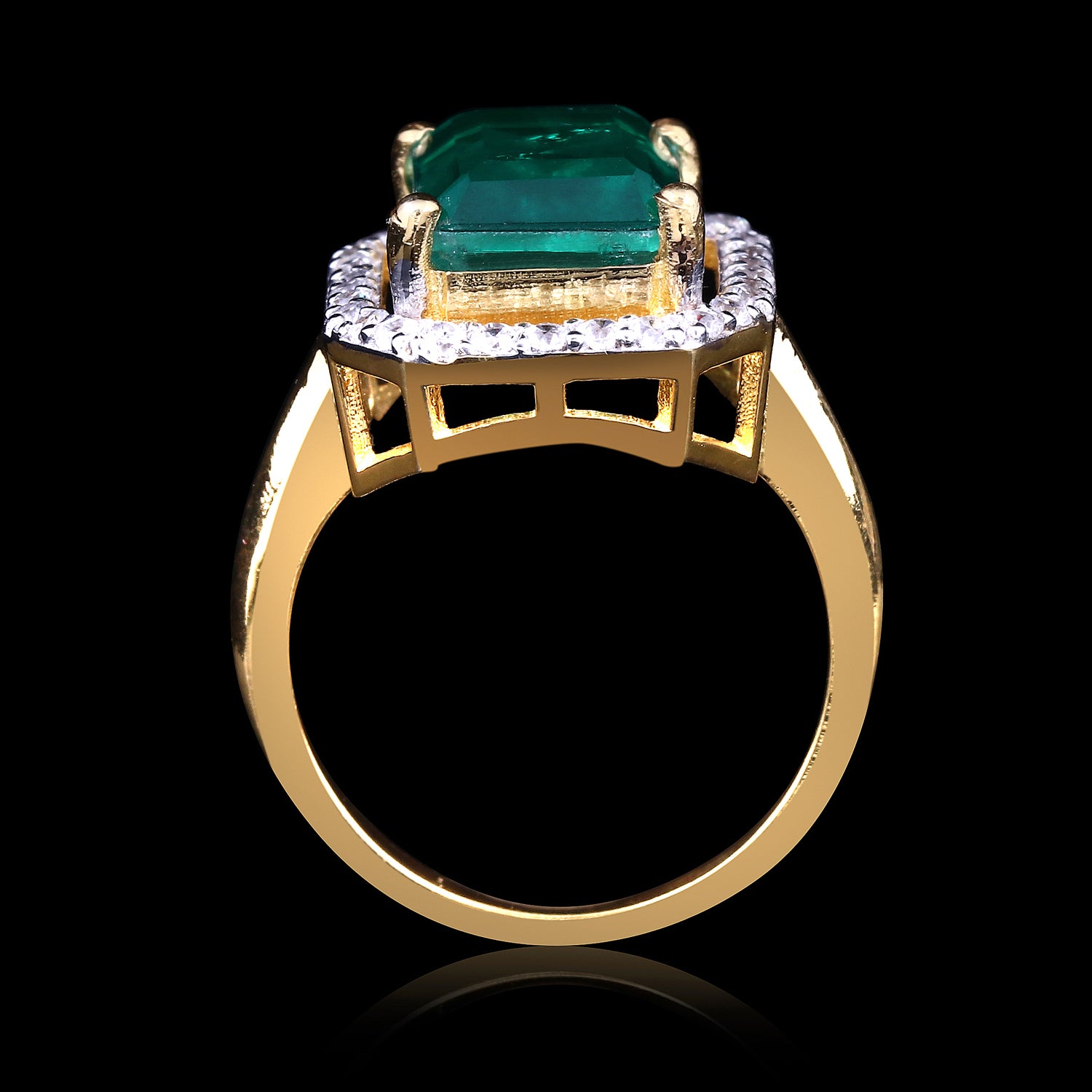 Emerald Halo Ring
