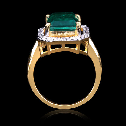 Emerald Halo Ring