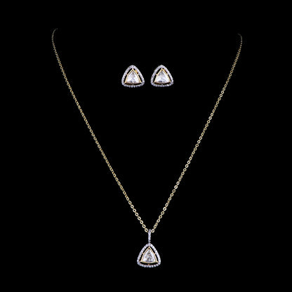 Tri Polki Pendant Set