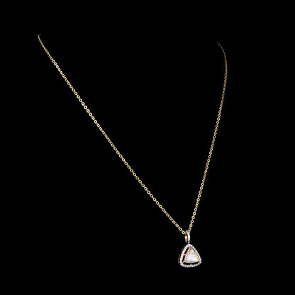 Tri Polki Pendant Set