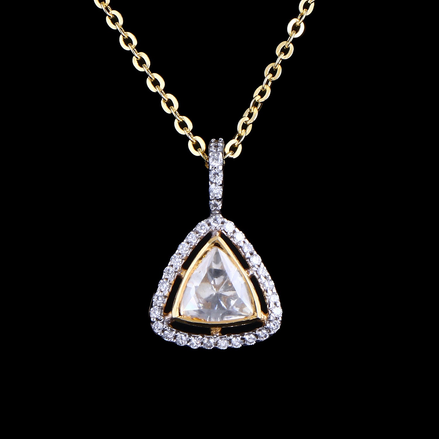 Tri Polki Pendant Set
