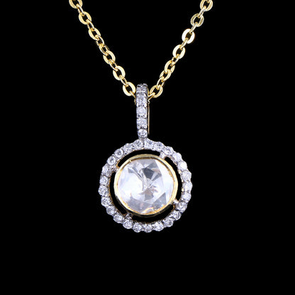 Halo Polki Pendant Set