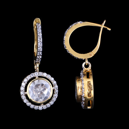 Halo Polki Pendant Set
