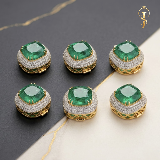 Emerald Crown Button Small Size