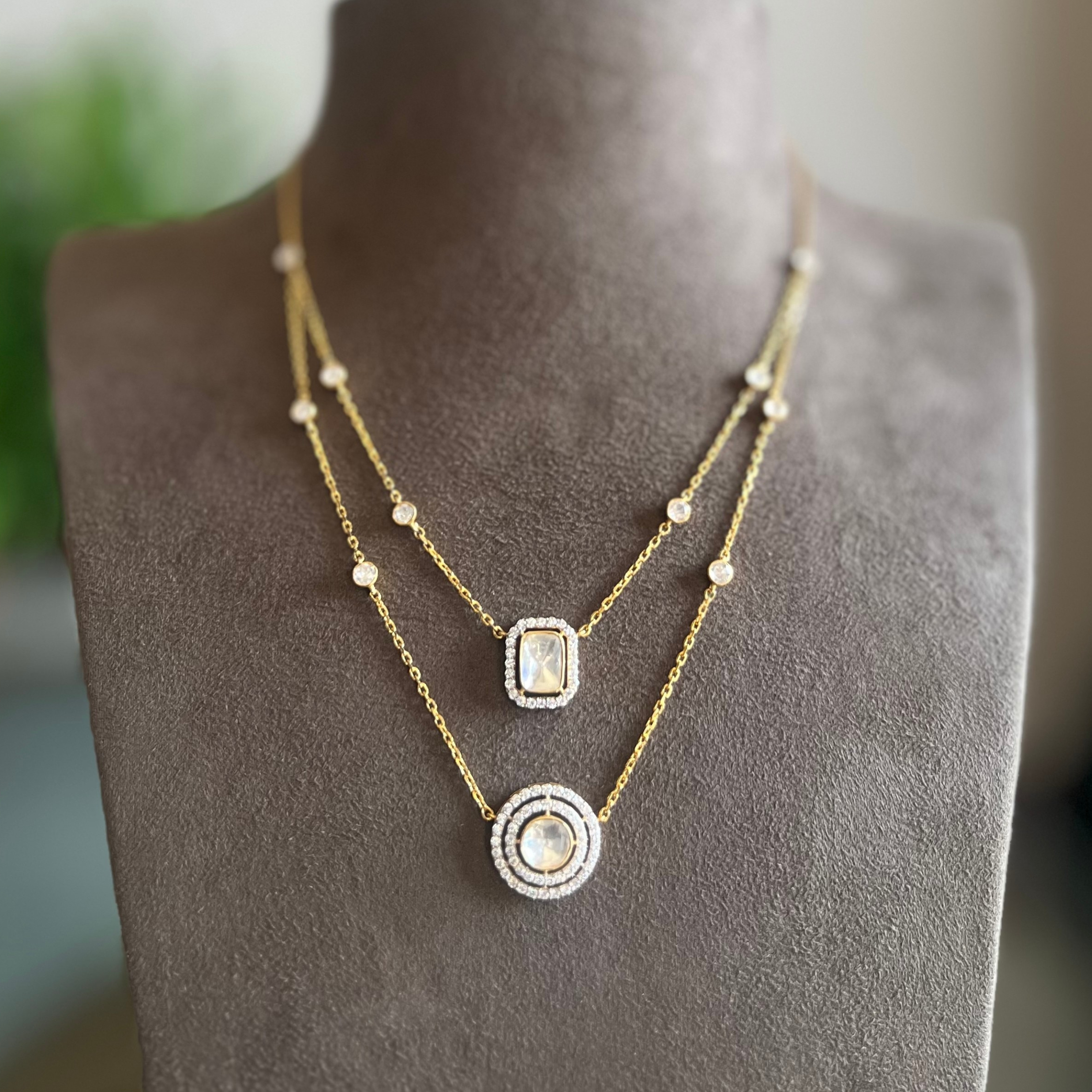 Dual Polki Pendant