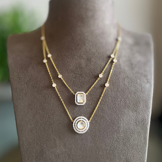 Dual Polki Pendant