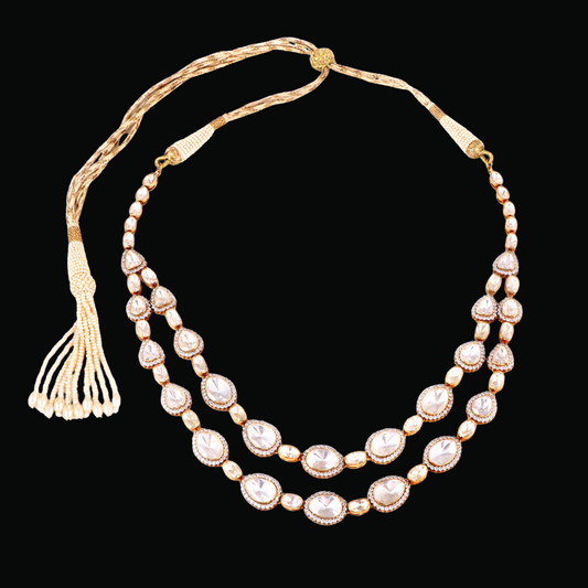 Dual Line Polki Necklace