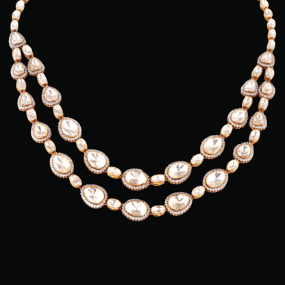 Dual Line Polki Necklace