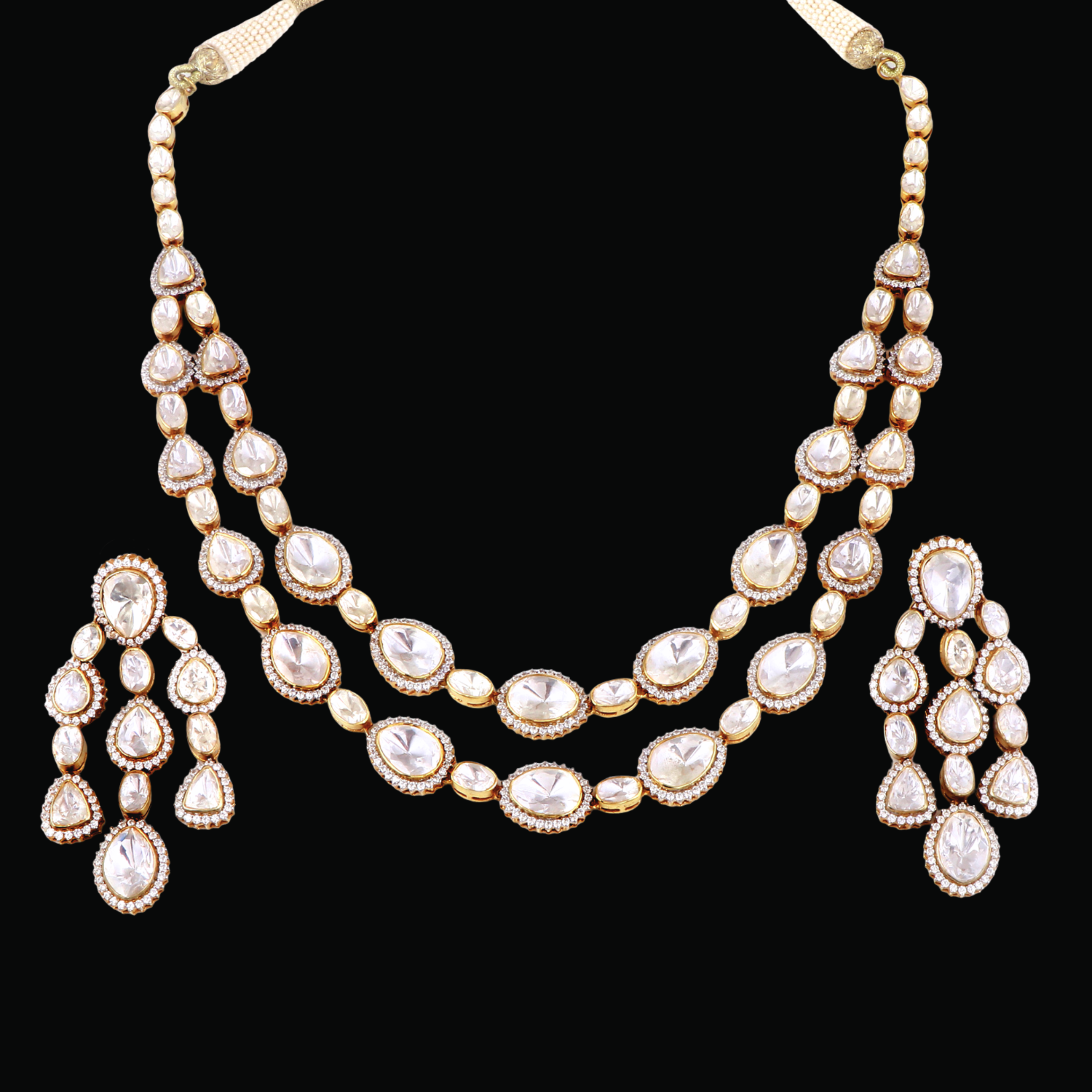 Dual Line Polki Necklace