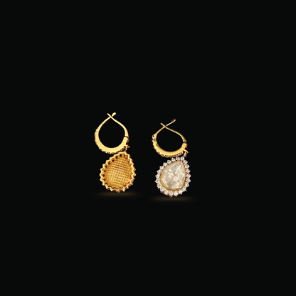 Pear Drop Polki Pendant Set