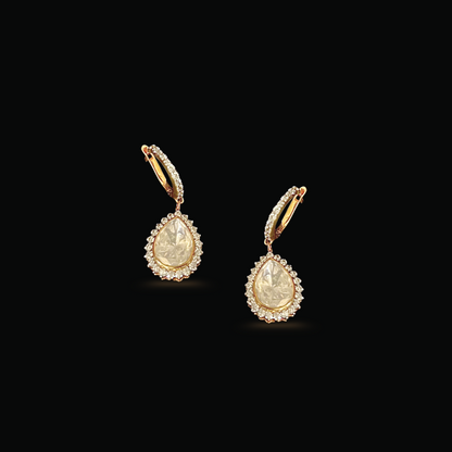 Pear Drop Polki Pendant Set