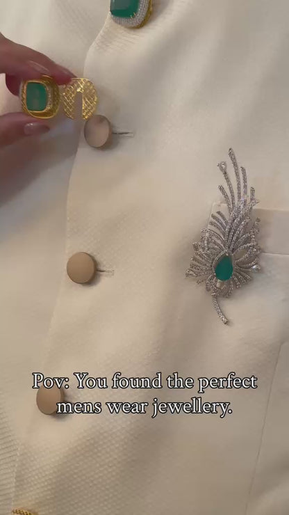 Emerald Crown Button Big Size
